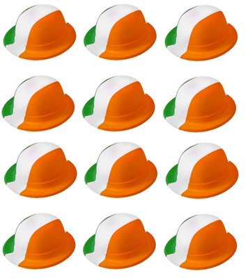 24 x IRISCHE FLAGGE BOWLER HÜTE ST PATRICKS DAY DREIFARBIG IRLAND KOSTÜM HUT