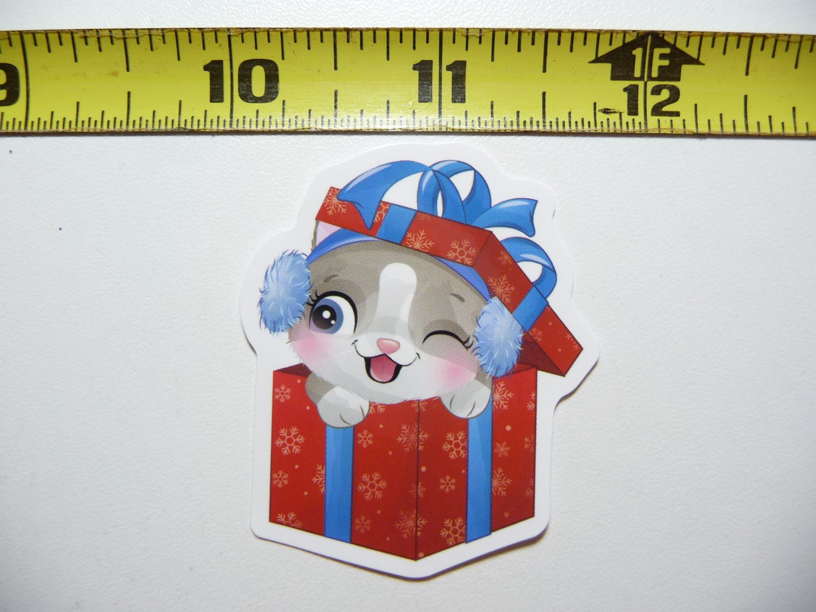 Christmas Kitten Sticker Decal - Cute Holiday Fun