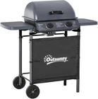 Gas BBQ Barbecue Grill with Lid Large Portable Trolley Propane 2 Burner 5.6 kW