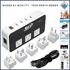 Universal 230W Voltage Converter  International Travel Adapter with USB-C Port