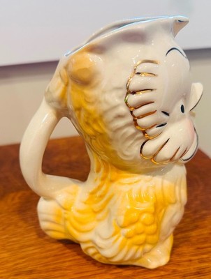 VTG 6'' 1940s SHAWNEE POTTERY Yellow Bird Chickadee Creamer Pitcher Planter Decor