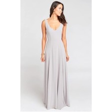 Show Me Your MuMu Jenn Maxi Dress in Dove Grey Chiffon size M NWT bridesmaid
