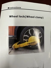 Trimax Adjustable Wheel Lock Fits Nearly All 10 - 18 Wheels