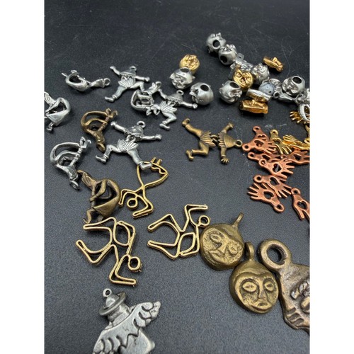 Vintage Mixed Metal Beads Charms Pendants Lot Figural Jewelry Making Craft