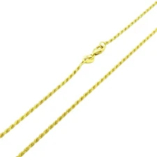 10K Yellow Gold Solid Womens 1.5mm Diamond Cut  Chain Pendant Necklace 18"