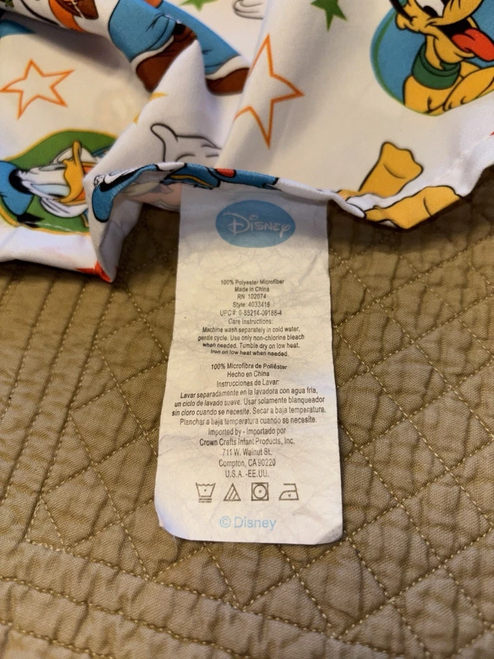 Sábana plana vintage Disney bebé/niño pequeño Mickey, Donald, Goofy, Pluto Foto 4 de 4