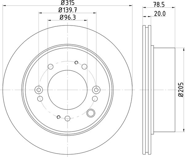 For Kia Brake Discs Pair Rear Vented 315 mm Diameter MDC2227 Mintex - Image 3