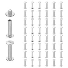 50set Phillips Chicago Screw M4 x 22mm Metal Binding Post Screw, White