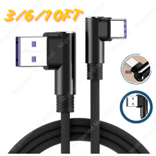 90 Degree Right Angle USB-C to A Cable Charge Type C For Samsung iPhone 15/16/17