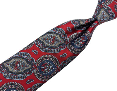 ROBERT TALBOTT Best of Class Silk Tie Maroon Red Blue Paisley USA Made