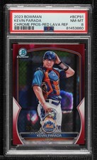 2023 Bowman Chrome Prospects Red Lava Refractor 2/5 Kevin Parada PSA 8 0xh3