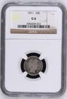 1911 Barber Dime - NGC Graded Good 6
