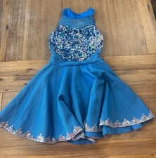 Weissman SA Adult Small Blue Sequin Lyrical Dance Dress Open Back