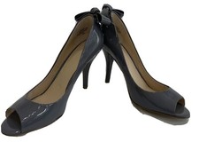 Enzo Anglioni Heels Stilettos Grey Patent Leather Sz 9 EUC Shoes