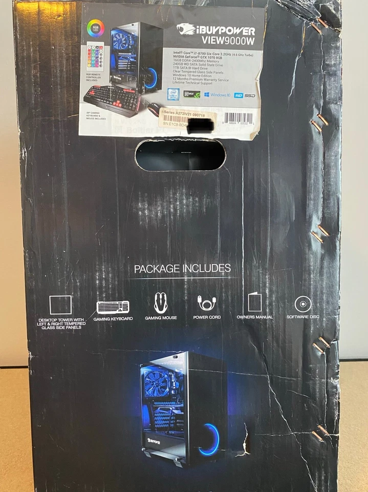 iBuypower View9000W, Intel-Core i7-8700 3.2GHz, 1TB SATA III HD, New Open Box - Image 3 of 4