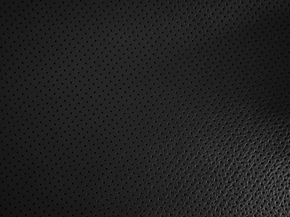 BLACK PERFORATED FULL SIDE BLACK LEATHER AUTOMOTIVE COW HIDE FOR CAR UPHOLSTERY - Image 2 of 2