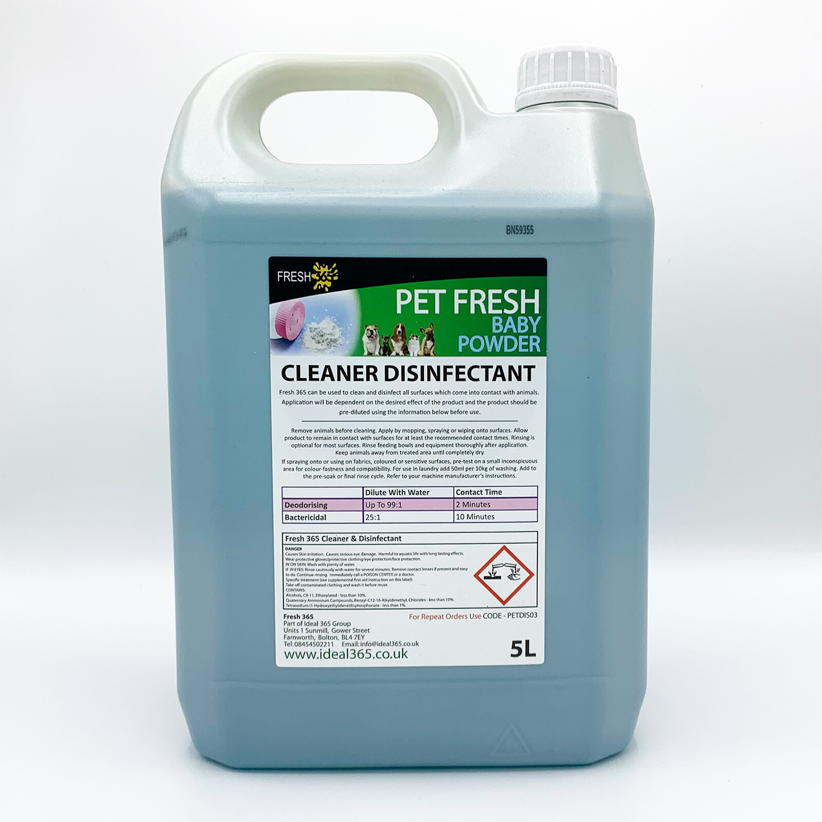 5L FRESH 365 Pet Disinfectant & Animal Kennel Odour Remover Dog Cat Pet Safe eBay