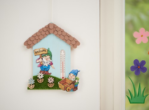 Termómetro de pared "casa", de madera en bruto - Imagen 3 de 12