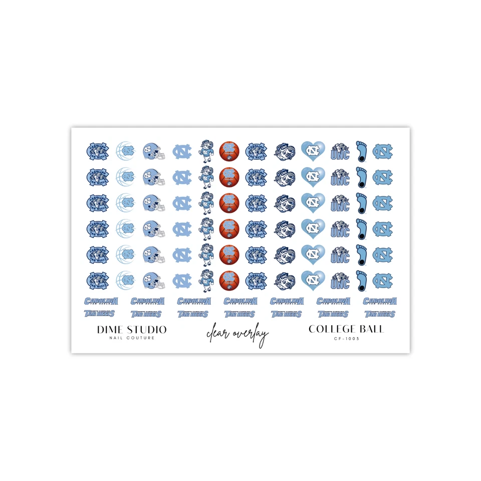 Calcomanías para uñas North Carolina Tarheels transferencia de agua arte en uñas Foto 2 de 4