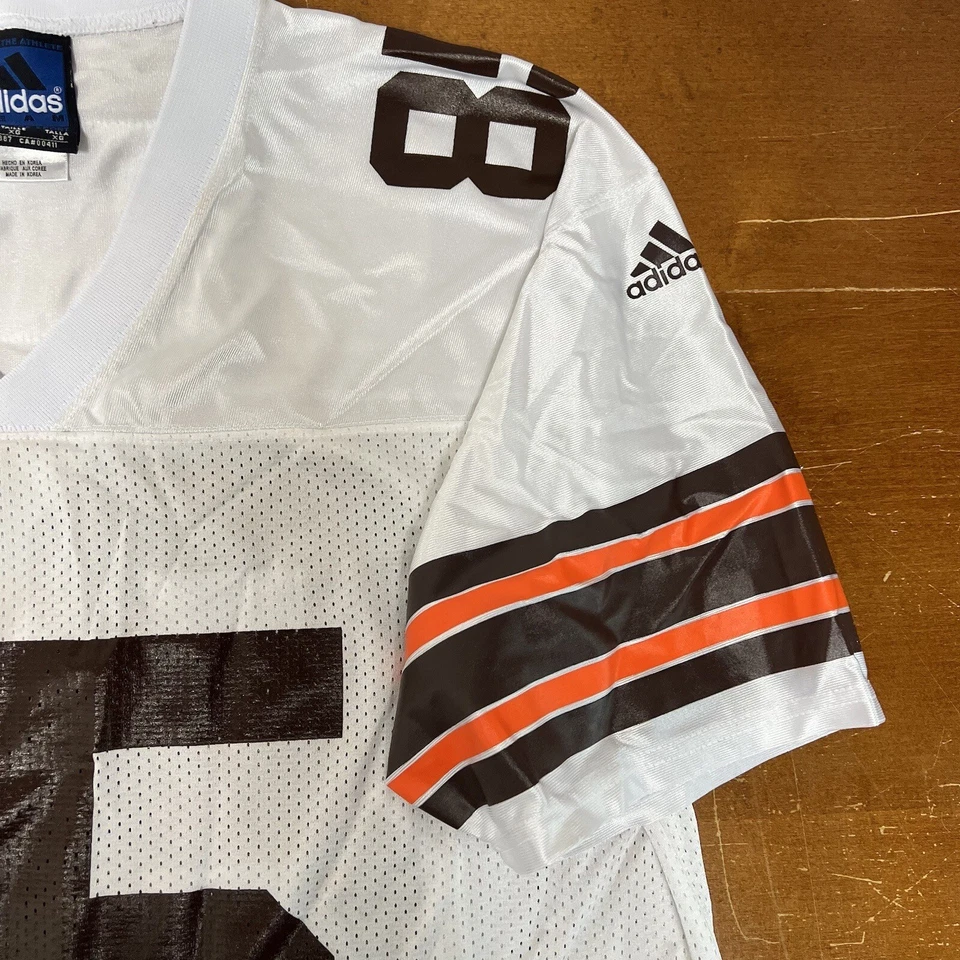 Vintage Cleveland Browns Jersey Mens 2XL White #85 Johnson NFL Adidas - Image 3 of 4