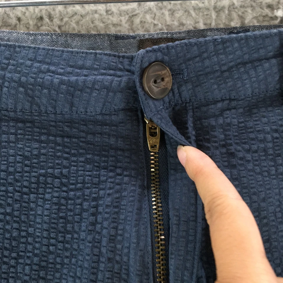 Jachs Bleecker Fit Chino Shorts Mens 40 Blue Mid Rise Side Pocket Flat Front Zip - Image 3 of 4