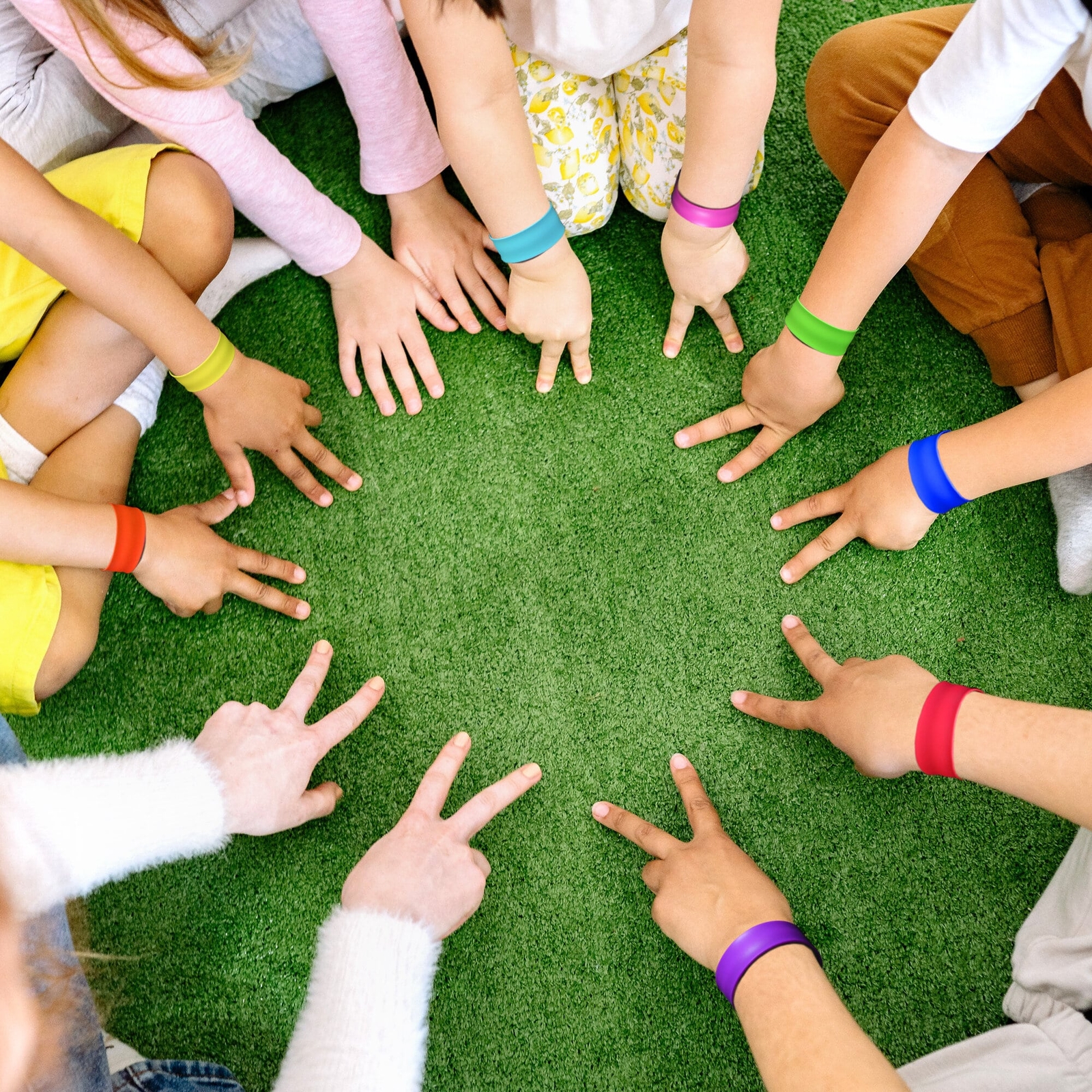 Novelty Place 12Pcs Silicone Rainbow Slap Bracelets Party Wrist Strap