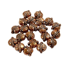 Copper Bali Beads, Solid Copper Handmade Beads, Copper Spacer Beads, Oxidized co