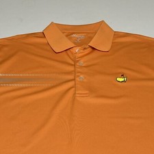 Masters Tech Polo Shirt Men's Medium Orange Stretch Performance Golf