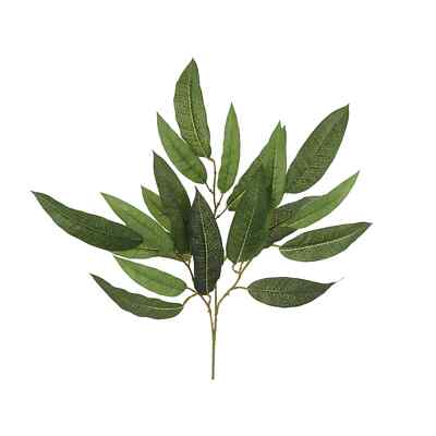 Artificial 21'' Mango Leaf Spray Branch Green Silk Faux Fabric SINGLE OR BULK