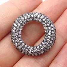 925 Sterling Silver C Z Round Slide Pendant