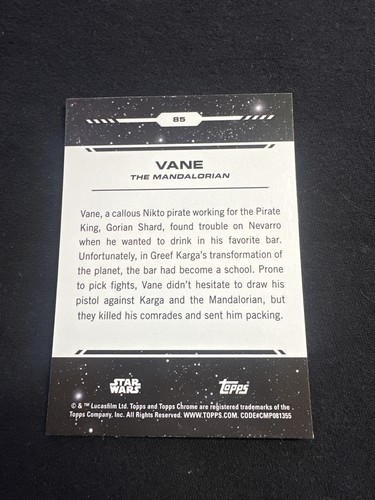 2024 Topps Chrome Star Wars #85 rifrattore Vane Red Blaster Raywave - Foto 2 di 2
