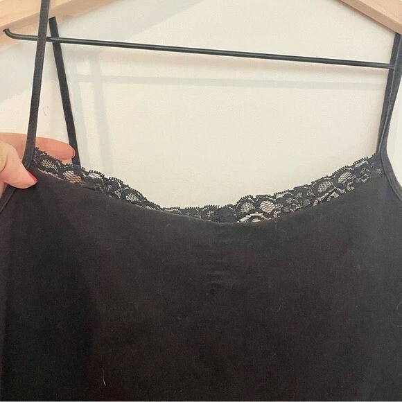 Vintage Faded Glory Womens Cotton Cami Tank Top Fairy Romantic Y2K 90s Lace - Image 2 of 4