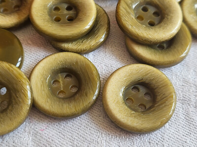 Lot De 16 Boutons Vintage Vert Crème - Diamètre 21 Mm - Réf. 1479