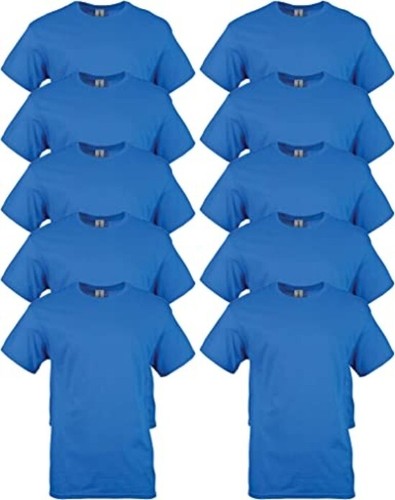 Gildan Men's Heavy Cotton T-Shirt Style G5000, 10-Pack Size Large Color Royal - Picture 4 of 6