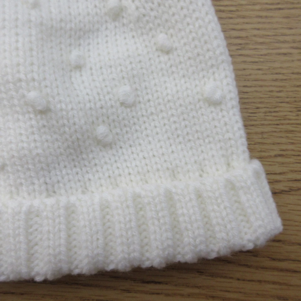 Sombrero tejido abullonado marfil para bebé niña Mud Pie 2T-5T B40 Foto 4 de 4