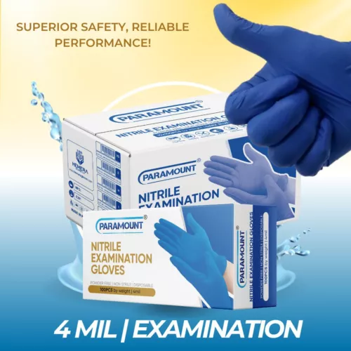 1000 PCS Blue Nitrile Disposable Exam/Medical Gloves 4 Mil, Latex & Powder Free