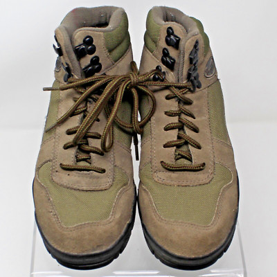 Vasque Alpha 7451 Brown Suede Green Hi-Top Lace Up Men Hiking Boots Sz 6.5 EUC