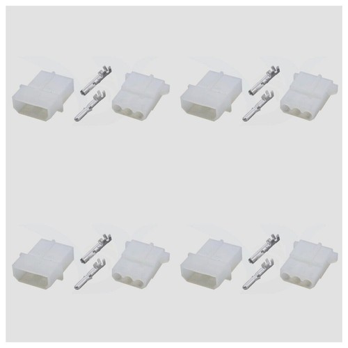 4 Set Strobe 3pin Connector AMP Power Supply Bulb Cable for Whelen Federal Code3 - Picture 9 of 11