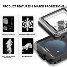 Case For iPhone 15 14 13 12 Pro Max Universal Waterproof Diving Shockproof Cover