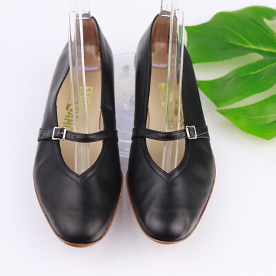 Salvatore Ferragamo Women's Audrey Mary Jane Flat Size B Black