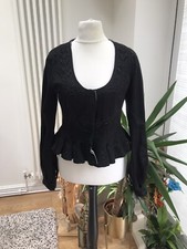 Day Birger & Mikkelsen Black Bead Evening Jacket Uk 10, Eu 38 Steampunk Cruise
