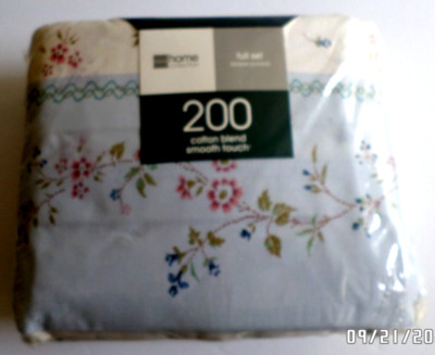 JC Penny Home Collection 200 Cotton Blend Smooth Touch Full Set Deeper Pocket