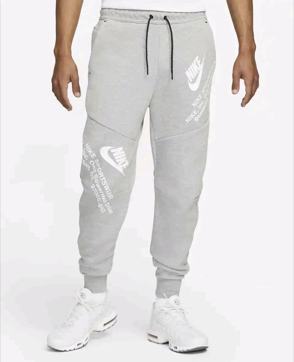 Size 2XL - Nike Sportswear Tech Fleece Graphics Joggers Grey White DM6480  063