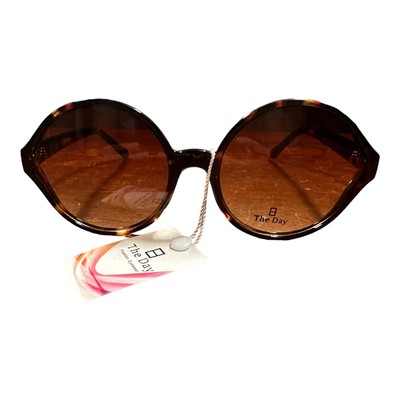 New Oversized Sunglasses NWT Loose Leaf Eyewear White/Gold Oversized Sunglasses NWT | eBay main image 4