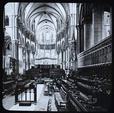 Glass Magic Lantern Slide Photo Canterbury Cathedral Interior Choir