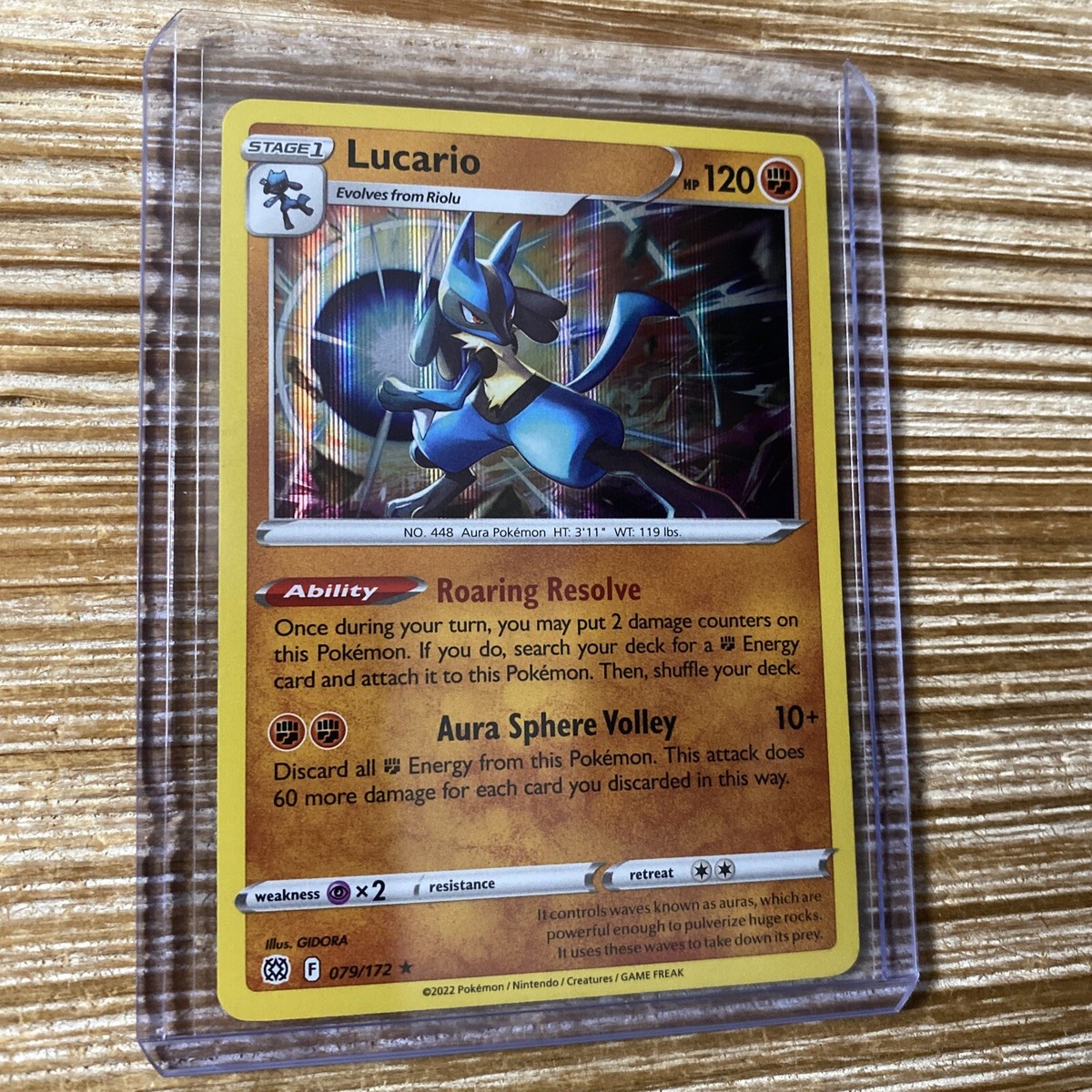 Brilliant Stars Card 079/172 Lucario Holo Rare Pokemon 2022 Near