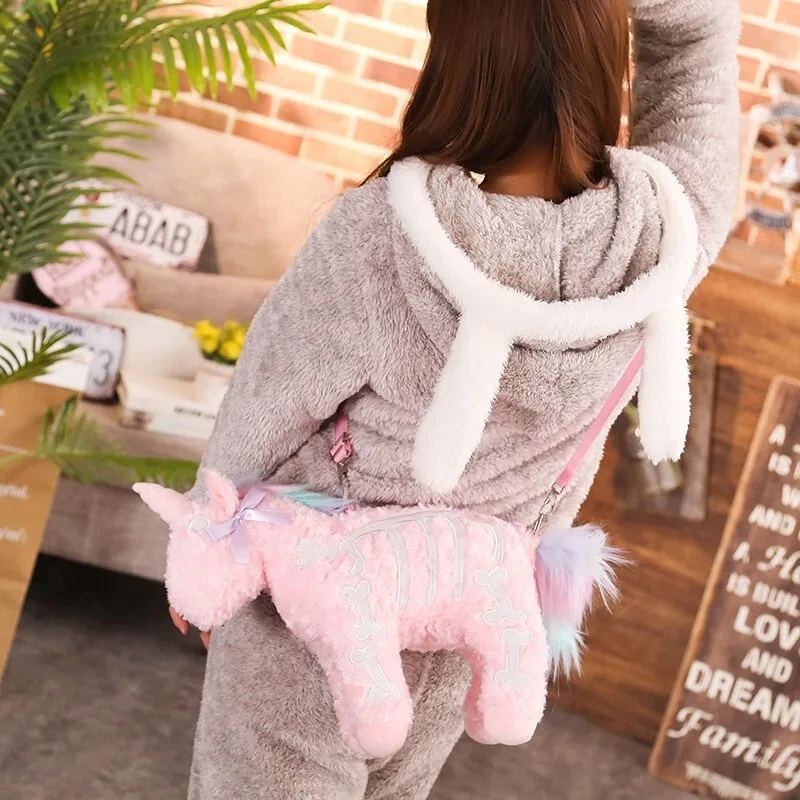 Gothic Einhorn Rucksack Halloween Punk Rock Plüsch Pferd Umhänge Beutel - Bild 4 von 4