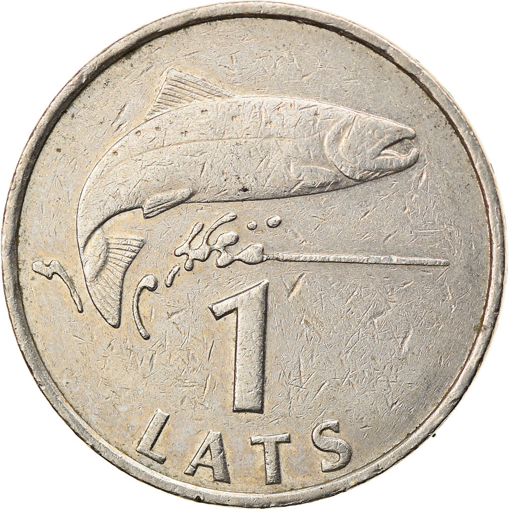 Latvian Coin Latvia 1 Lats | Salmon | Lion | Griffin | 1992 - 2008