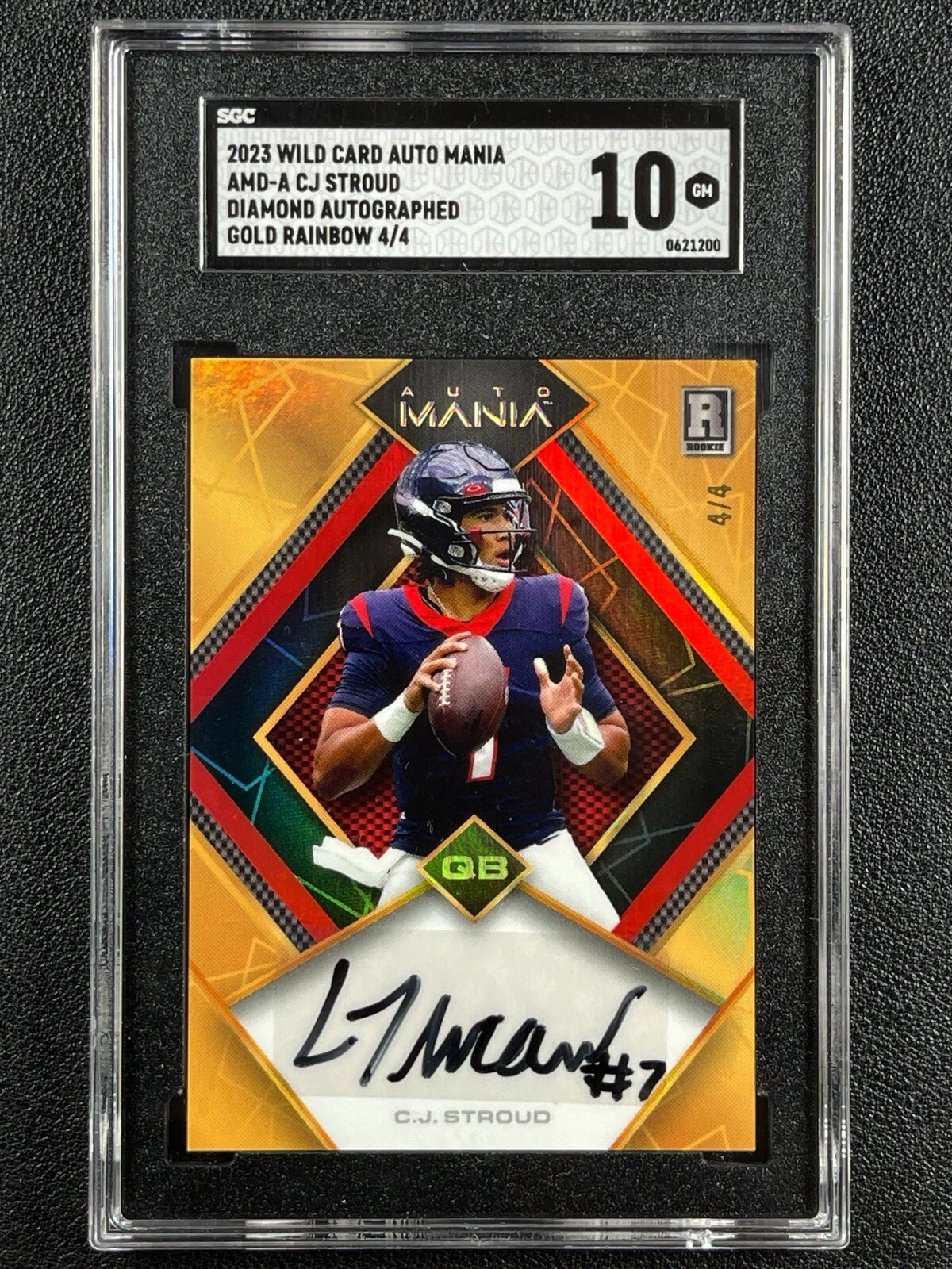 CJ Stroud Wild Card Auto Mania Pro Look Autographs #AMDA Diamond-Kaleidoscope-Gold