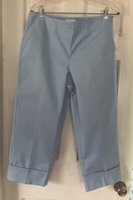 LIZ CLAIBORNE MICHAELA BLUE CROP CUFFED PANTS 10 NWT